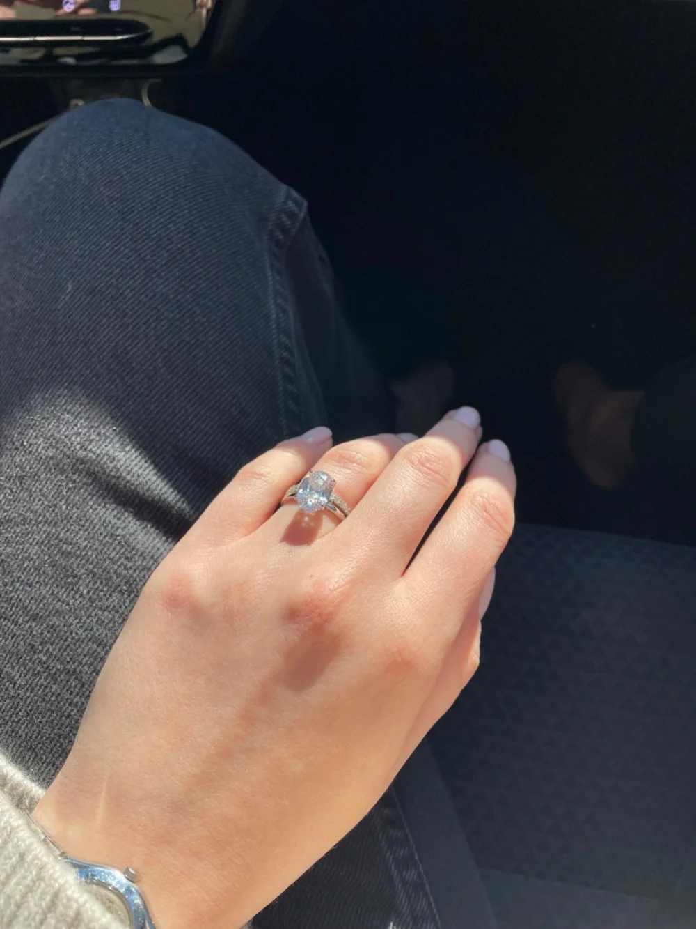 925 Sterling Silve 1-8CT Zircon ring 6